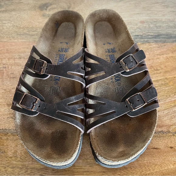Birkenstock Shoes - Birkenstock Granada Brown Leather Sandals Size 7